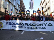 Capçalera de la manifestació a Barcelona, el 20 de gener