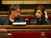 Xavier Domènech i Elisenda Alamany (Catalunya en Comú-Podem), al ple del 25 d'abril de 2018