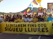 Concentració a la presó de Lledoners per l'arribada dels presos polítics