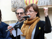 Pla curt de la germana de Carles Puigdemont, Anna Puigdemont, durant el parlament aquest dissabte 7 d'abril