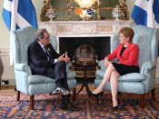 El president de la Generalitat, Quim Torra, amb la primera ministra d'Escòcia, Nicola Sturgeon