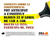 sant just desvern, consulta, 25a, independència, vot anticipat, institut