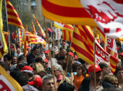 manifestació, U de Maig, CCOO, UGT, sindicats