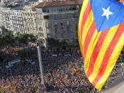 estelada, manifestació, 10j, independència