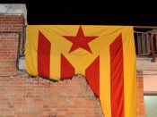 Estat en què ha quedat l'estelada / Foto: Xavi Farjanés
