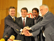 Alfons López Tena, Joan Laporta, Uriel Bertran, Toni Strubell, Solidaritat Catalana