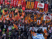 manifestació barcelona ugt ccoo crisi 