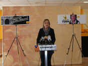La regidora i cap de llista d'ERC a les eleccions la Paeria, Montse Bergés, ha presentat l'eslògan i la imatge de la campanya